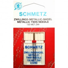 Голка подвійна Schmetz Metallic Embroidery №80/2,5
