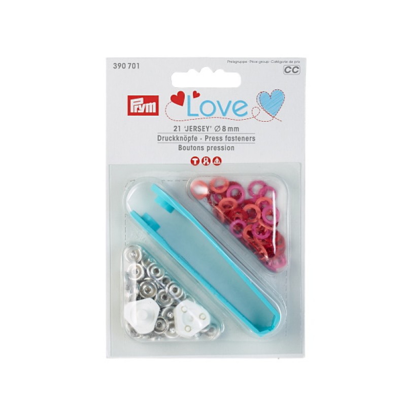 390701 Prym Кнопки "Jersey Love" діаметр 8 мм