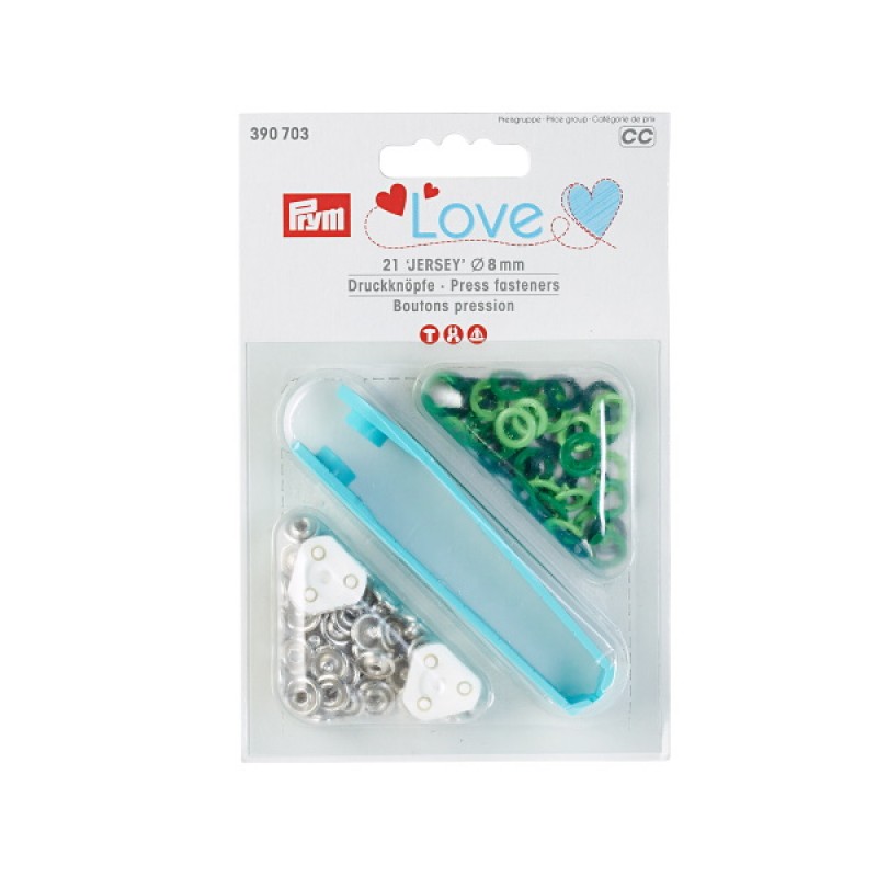 390703 Prym Кнопки "Jersey Love" діаметр 8 мм